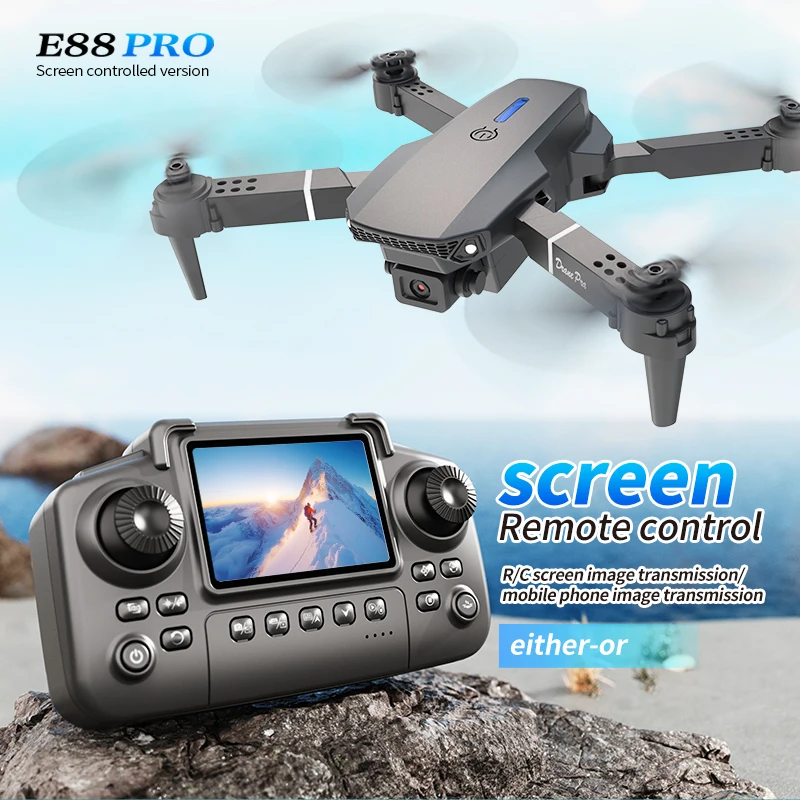 Drone Ae Rc - Drone E88 PRO Profesional dengan Layar