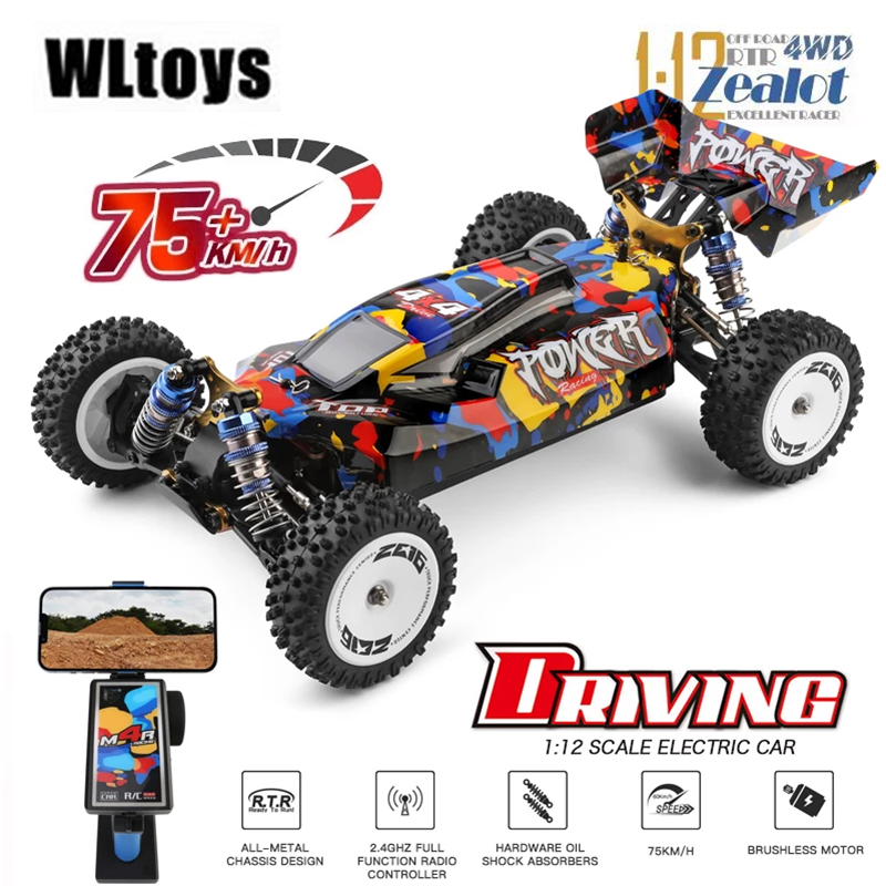 Drone Or Rc Car - WLtoys mobil RC 124017, mainan Drift
