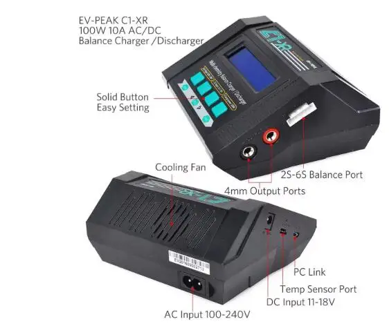 EV-Peak C1-XR Pengisi Daya DC  - Lipo Battery Charger ulasan dan harga
